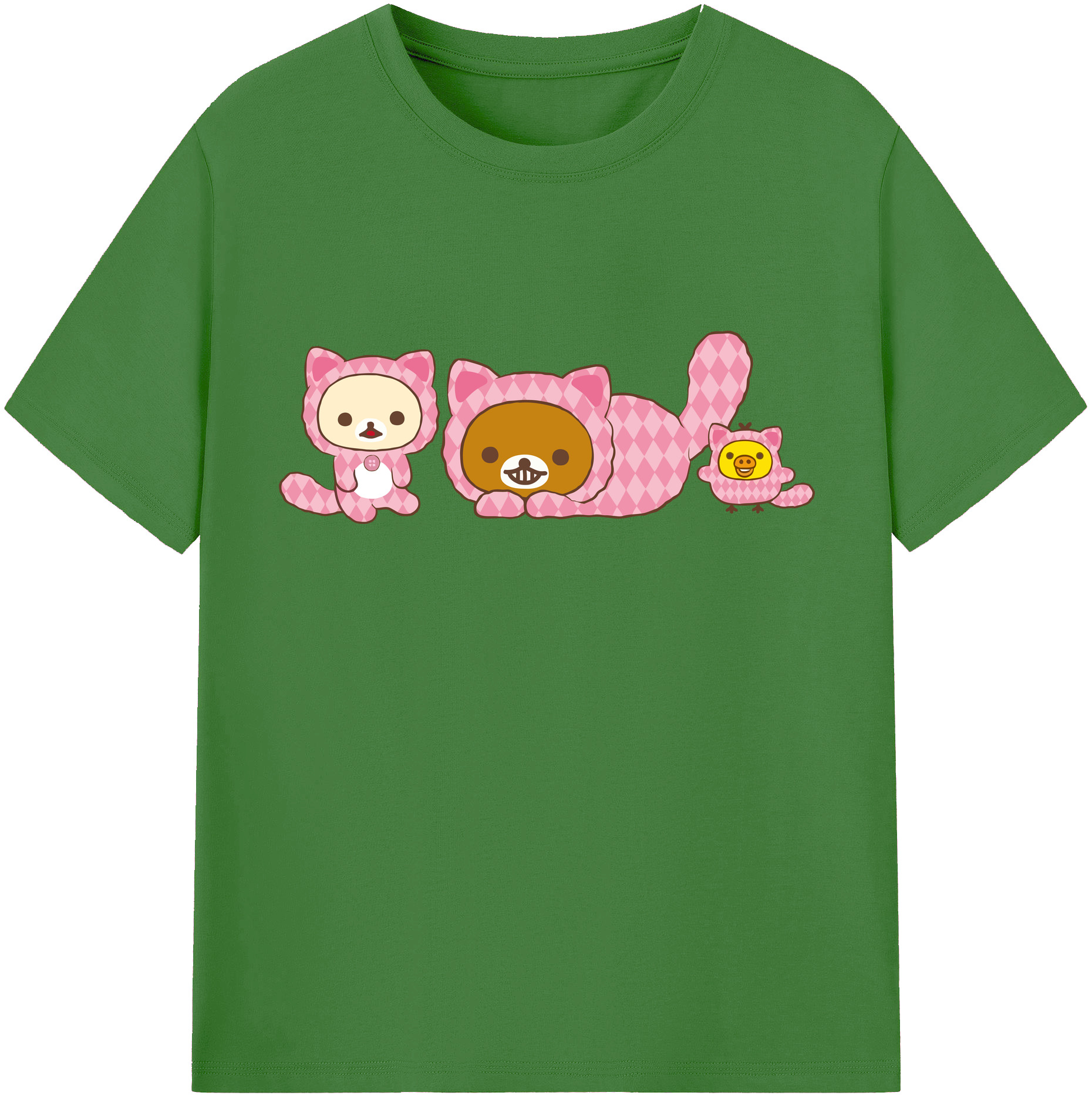 （画像用） リラックマ リラックマ キイロイトリ Rilakkuma Korilakkuma Kiiroitori レディースカジュアルプリントTシャツ（綿100％）
